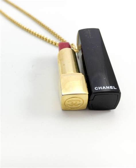 chanel lipstick necklace|chunky chanel necklace.